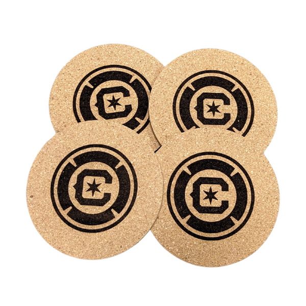 Chicago Fire Cork Coasters