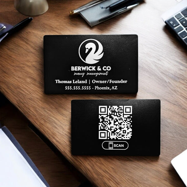 Engraved Business Cards with Custom QR Code