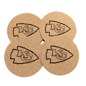 Kansas City Chiefs Cork Coaster Set