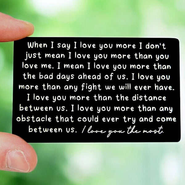 Engraved Metal Quote Card Love