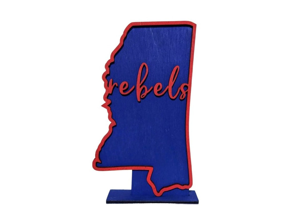 University of Mississippi Rebels Mini Shelf Sign - R2 Creative Designs