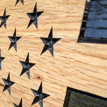 Carved Oak USA Flag - R2 Creative Designs